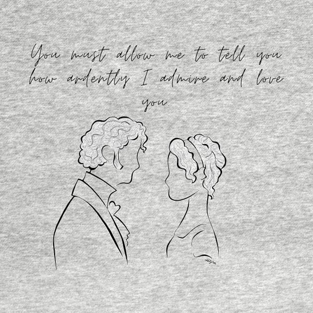 how ardently I admire and love you quote Elizabeth and Mr Darcy by OddityArts